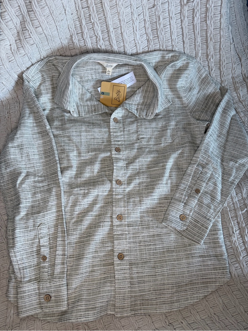 Brixton Lightweight Button-Up Jacket in Heather Gray Stripe